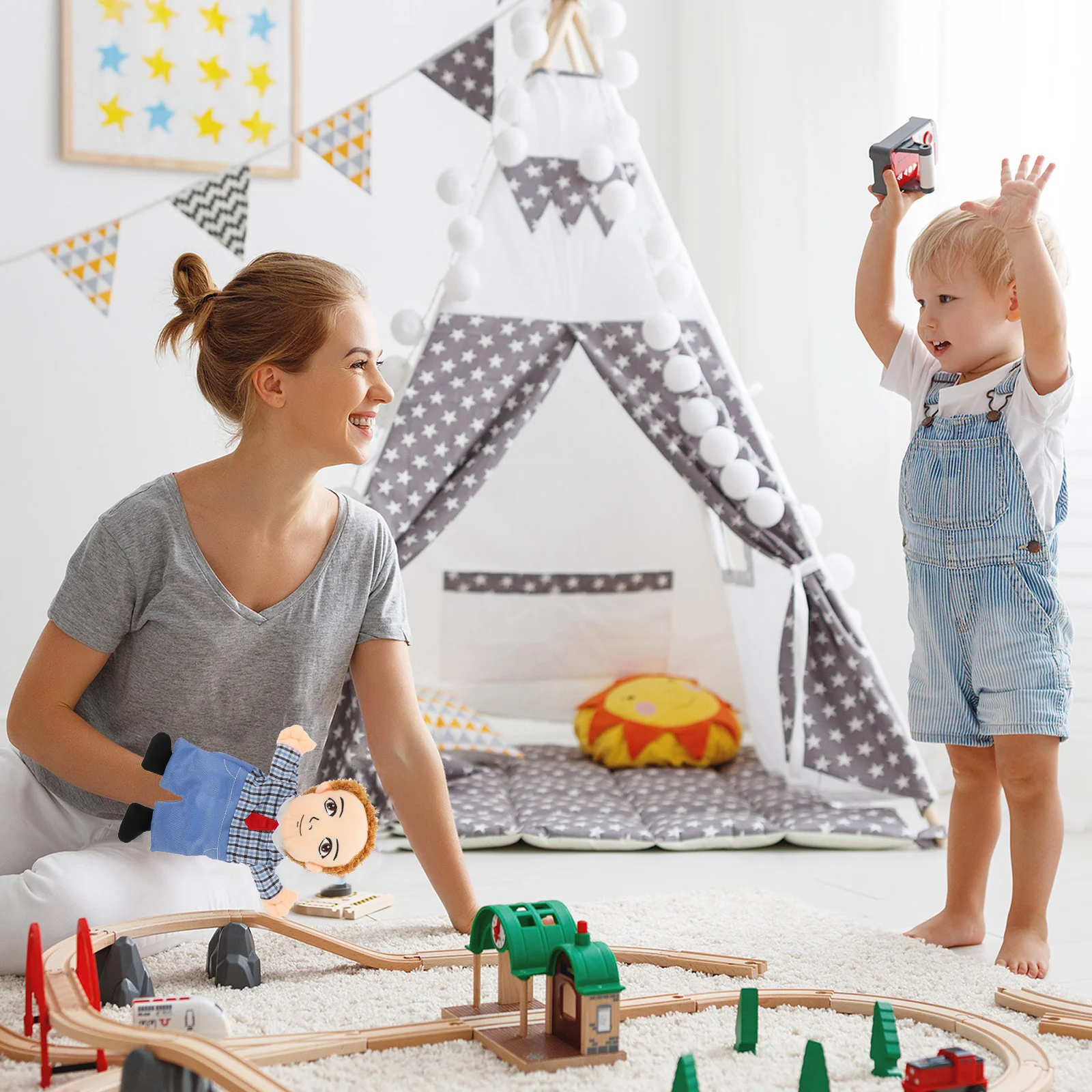 

Creative Figure Toy Lifelike Hand Puppet Imaginative Play Toys Educational Puppets Kids Curls Realistic DIY