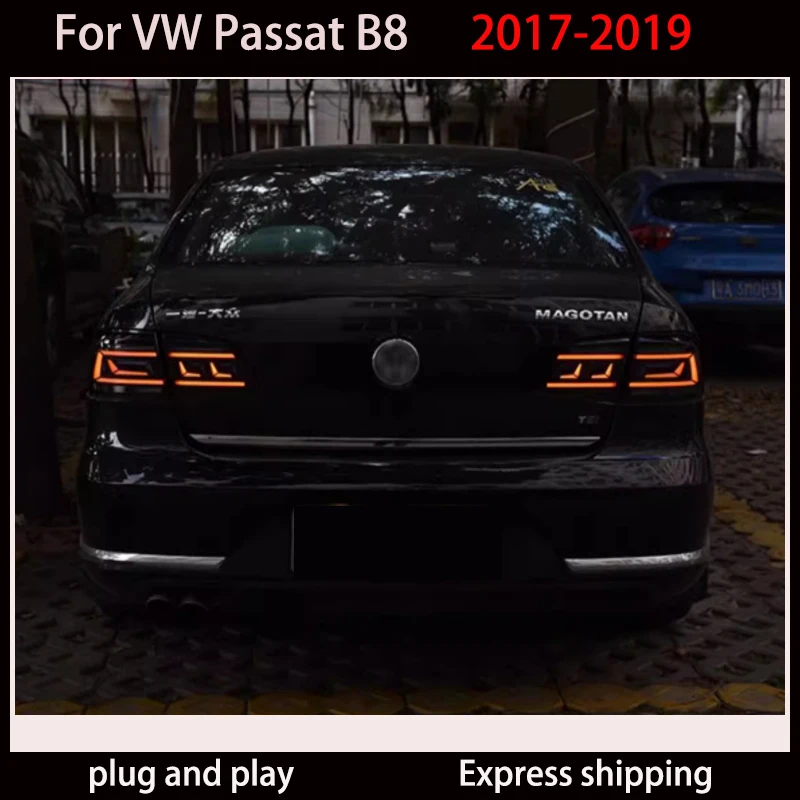 Фото Автомобильный фонарь для VW Passat B8, задние фонари 2017-2019-2020, обновленные модифицированные светодиодные задние фонари DRL, динамические указатели поворота, автомобильные аксессуары №3