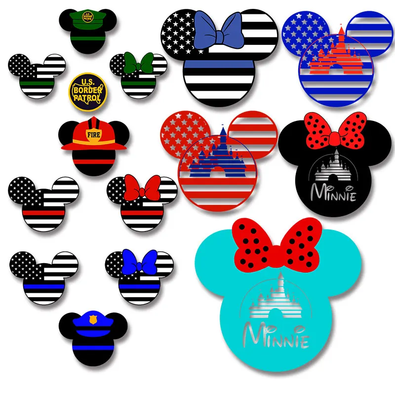 

Striped Mickey Mouse Head Vinyl Sticker For Clothes heart iron on patch Cheap easy to use diy craft