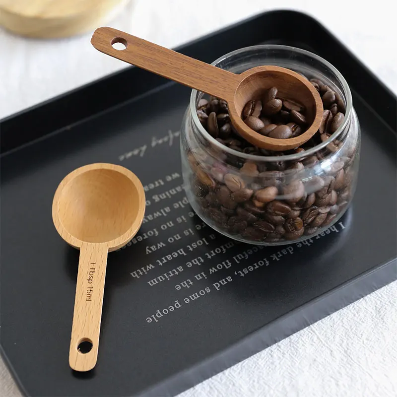 

1Pc Long Handle Wooden Measuring Spoon Wooden Coffee Spoon Home Kitchen Soup Spoons Kitchen Measuring Tools