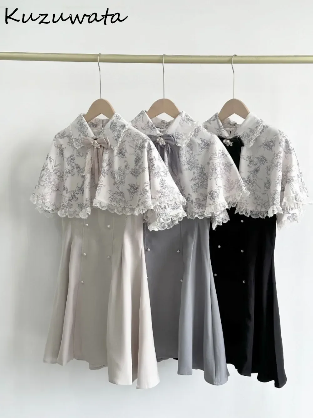 Kuzuwata милое французское платье трапециевидной формы с круглым вырезом элегантное