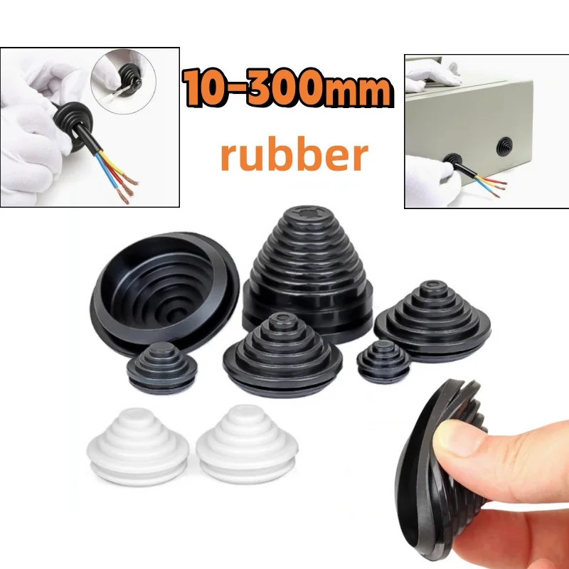 

Резиновые втулки для проводов 10-300 мм черные/белые