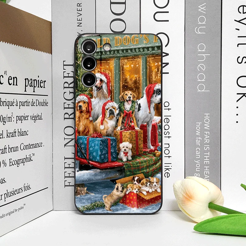 Фото Рождественские грузовики с рисунком собаки, чехол для телефона Motorola Moto Edge 50 Fusion 40 30 Neo G34 G24 E14 G75 G85 G54 5G, мягкий чехол №3