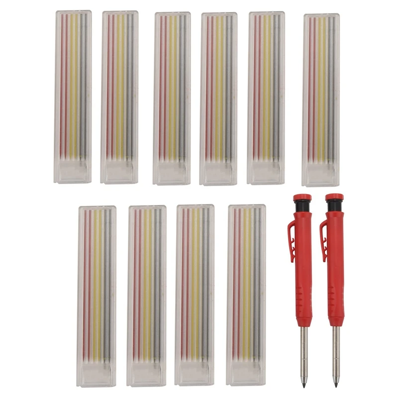 

Solid Carpenter Pencils With 60 Refills,Woodwork Marking Pencil Built-In Pencil Sharpener Deep For Woodworking Architect