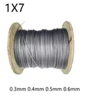 Леска рыболовная 100 м, 1*7, 0,3 мм, 0,4 мм, 0,5 мм, Диаметр 0,6 мм, из нержавеющей стали