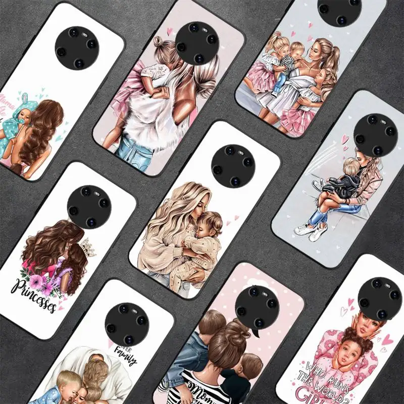 

Super Mom Baby Girl Son Phone Case For Huawei Y 5 Y62019 Y52018 Y92019 Luxury funda case for 9prime2019