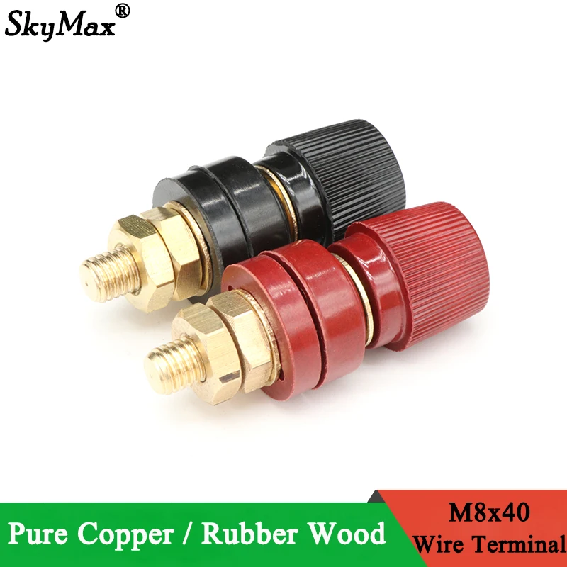 

Copper 555 M8x40 Wire Binding Post Thread Screw 8mm Lithium Battery Weld Inverter Clamps Power Supply Connect Terminal Splice