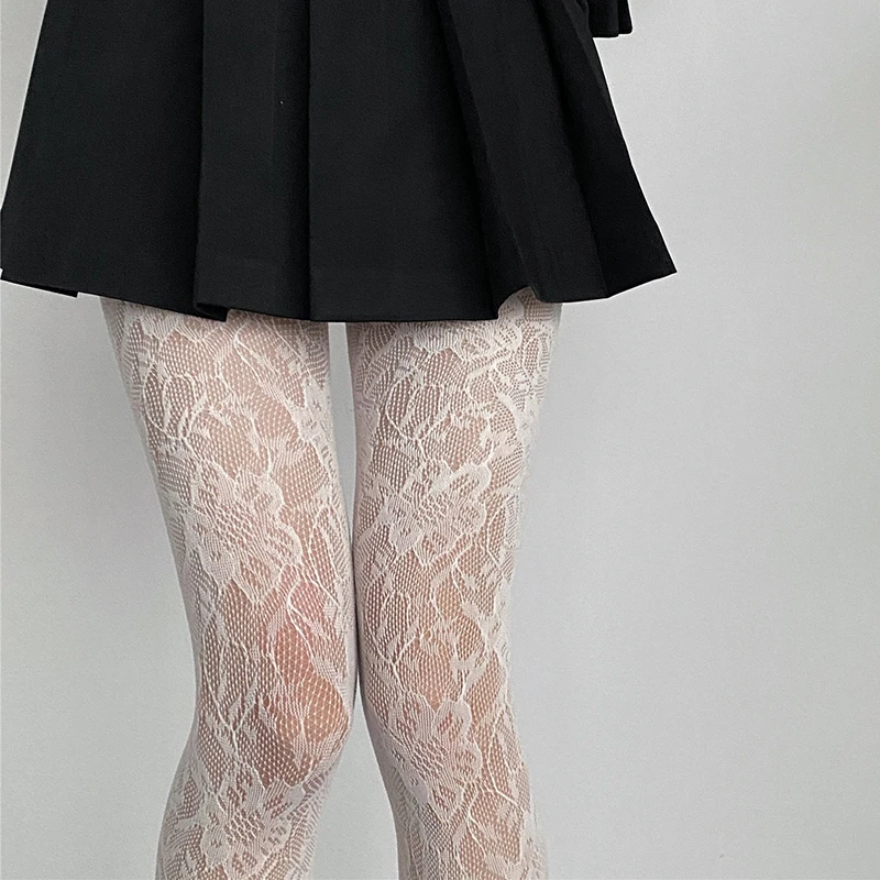 Сексуальные женские чулки с вырезами черные белые колготки |