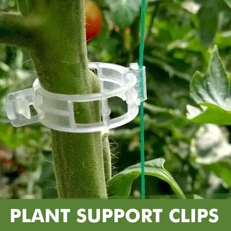 

50pcs Plant Support Gardening Clips For Holding Plant Stem Reusable Clips To Grow Upright For Vegetable Plants Tomatoes Cucumber