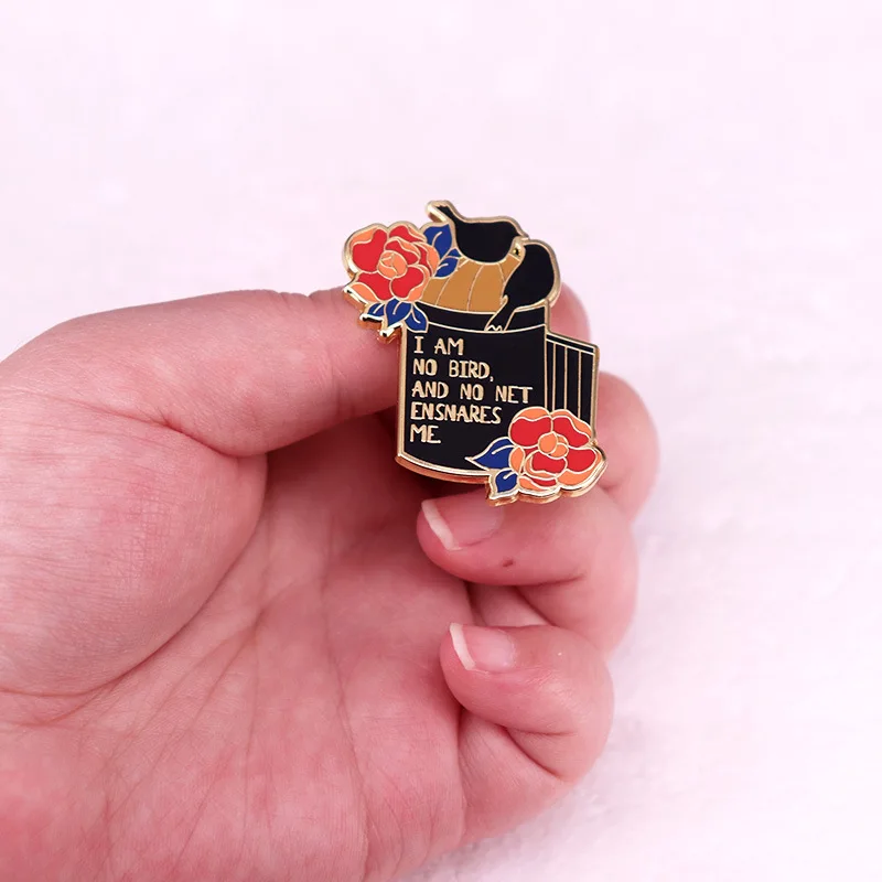 A3057 цитаты Я без птицы и сетки женские феминистские заколки на лацкан значки для
