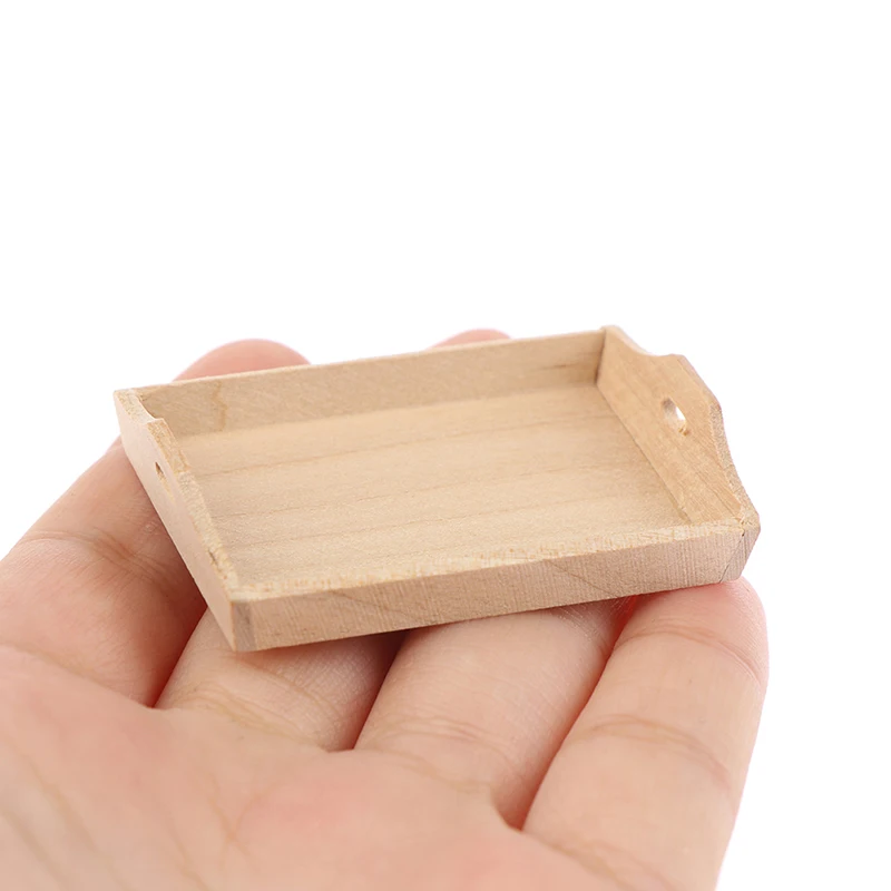 

1Pcs Dollhouse Miniature Wooden Plate Simulation Tray Model For Doll House Decor Accessories 5*3.5*1cm
