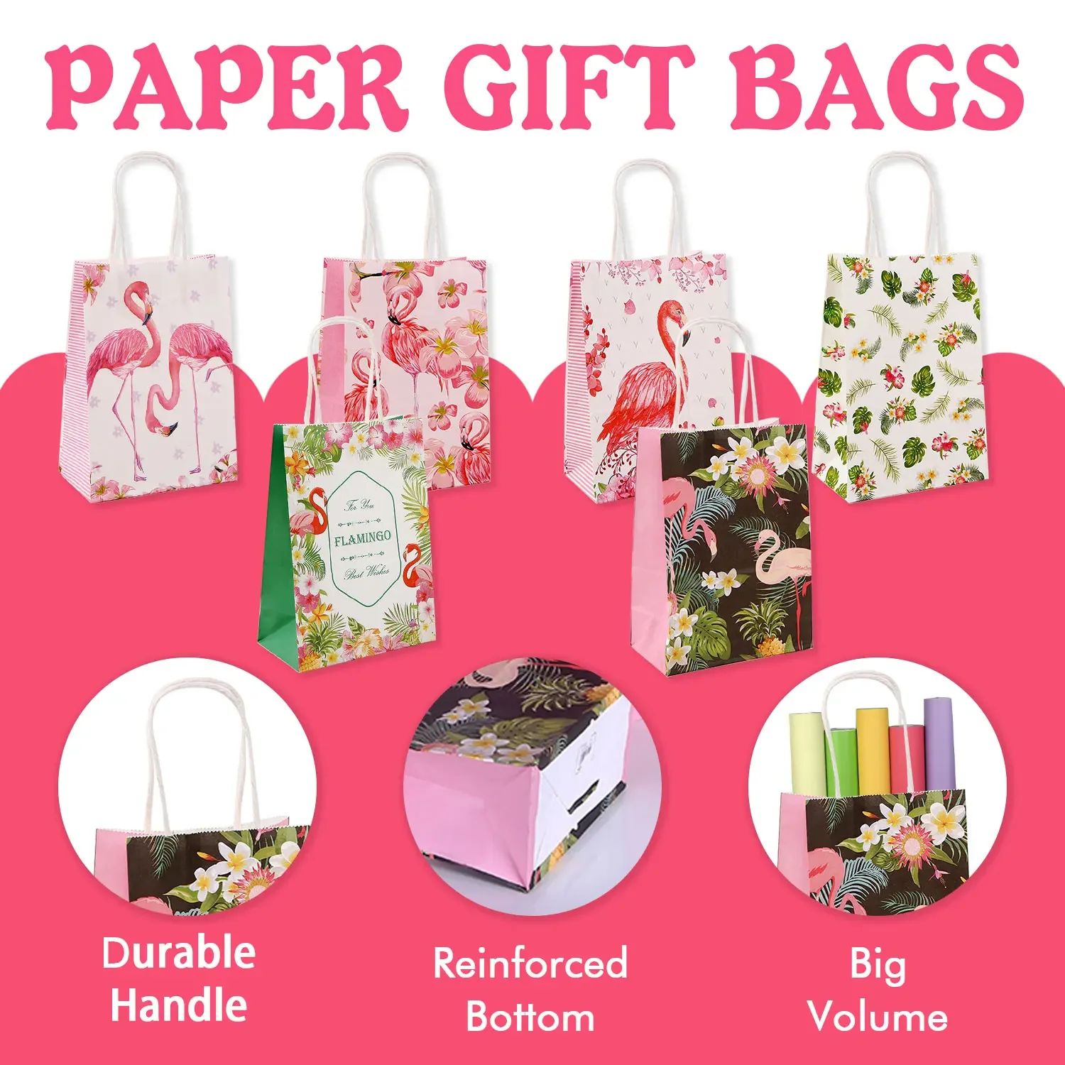 12 шт. подарочные пакеты в виде фламинго