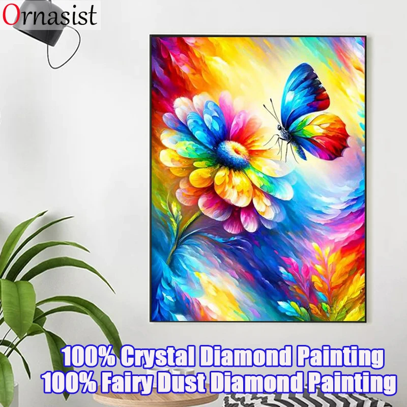 Алмазная живопись с кристаллами Набор для вышивки крестиком цветок 5D Сказочная