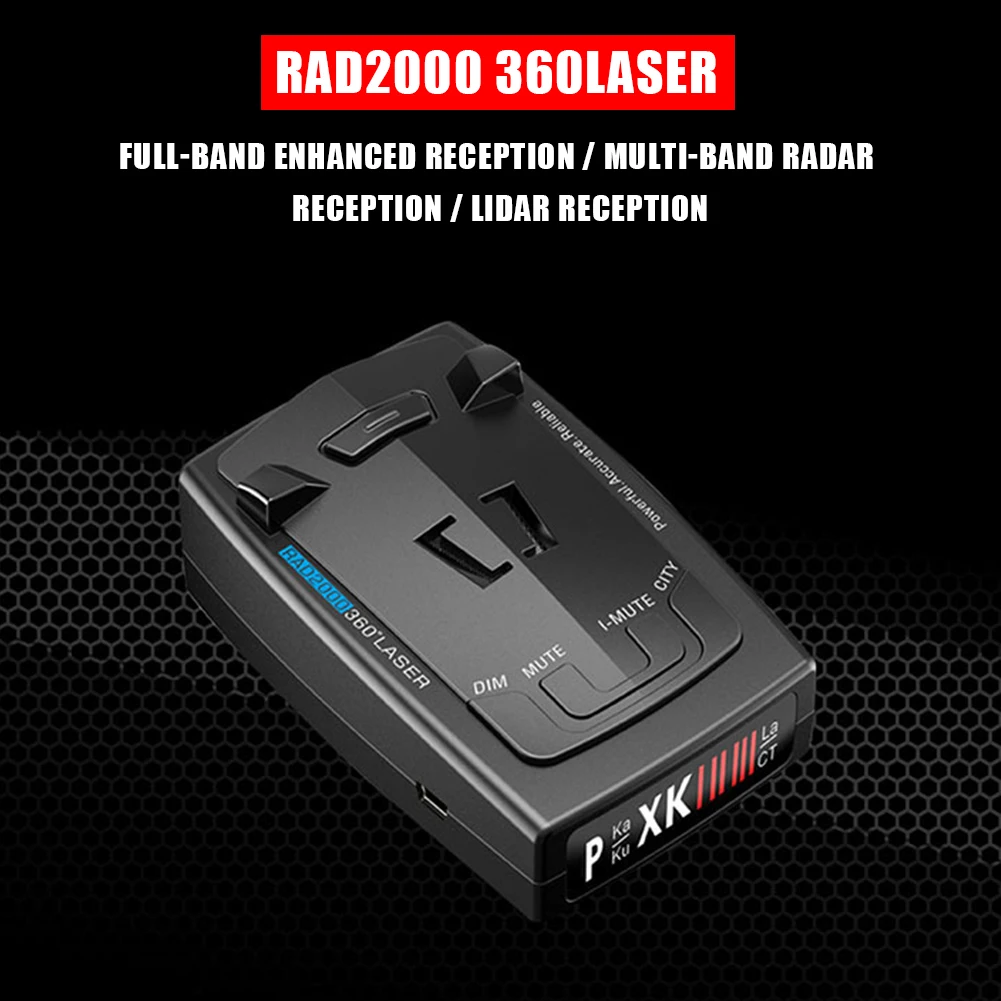 RAD2000 Car Radar Detector 12V Speed Radar Detector English Russian Speed Alarm Alert Warning K X Ka Band Car Antiradar Detector