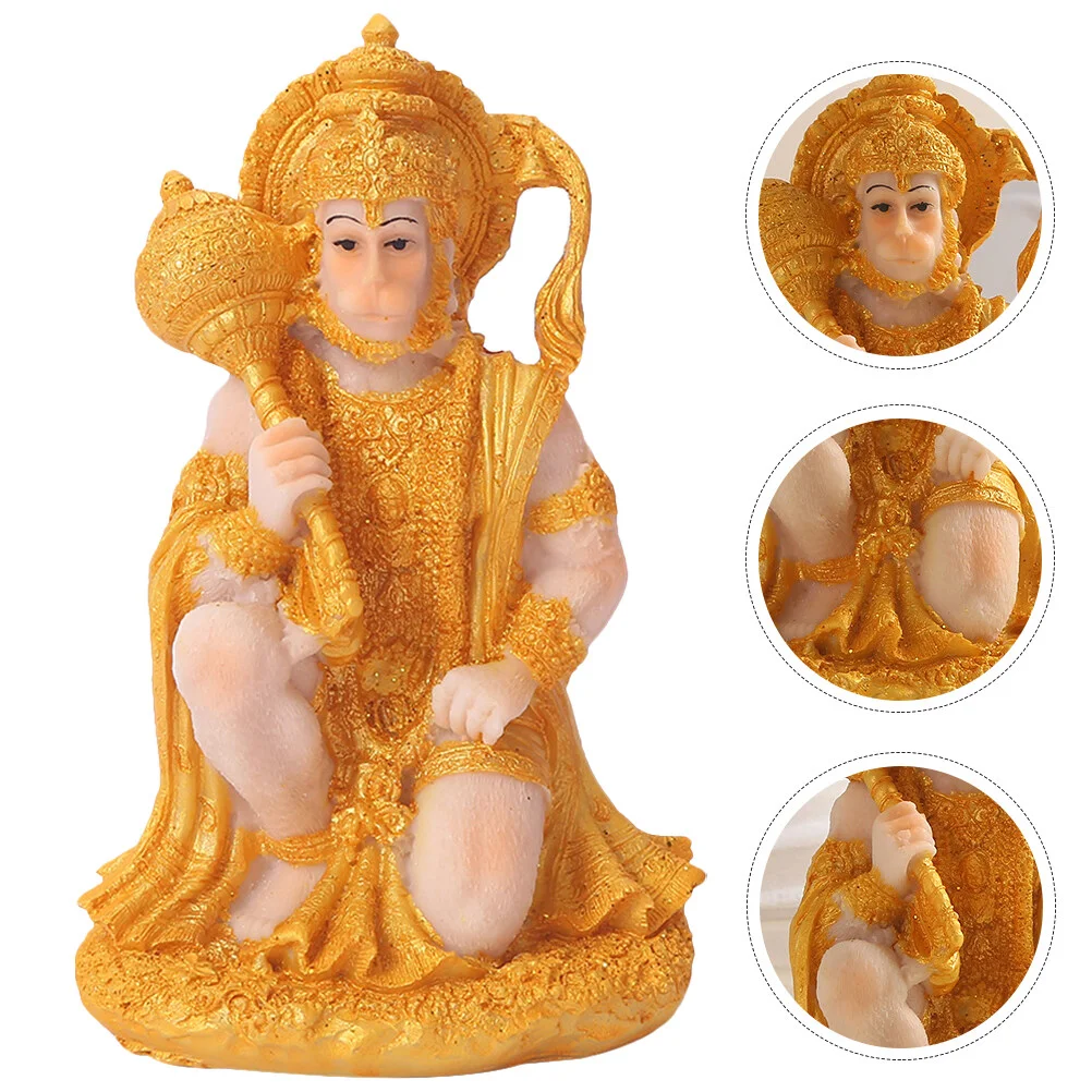 

Indian Monkey God Statue Temple Resin Statues Retro Hindu Tabletop Decor