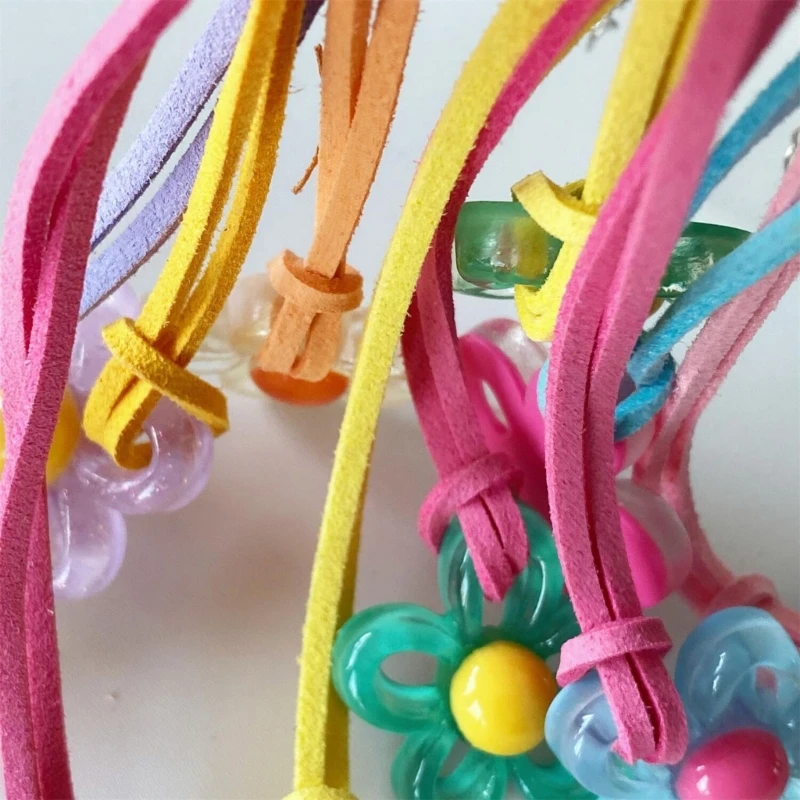 Разноцветное ожерелье с подвеской в ​​виде цветка акриловое бархатное цветком