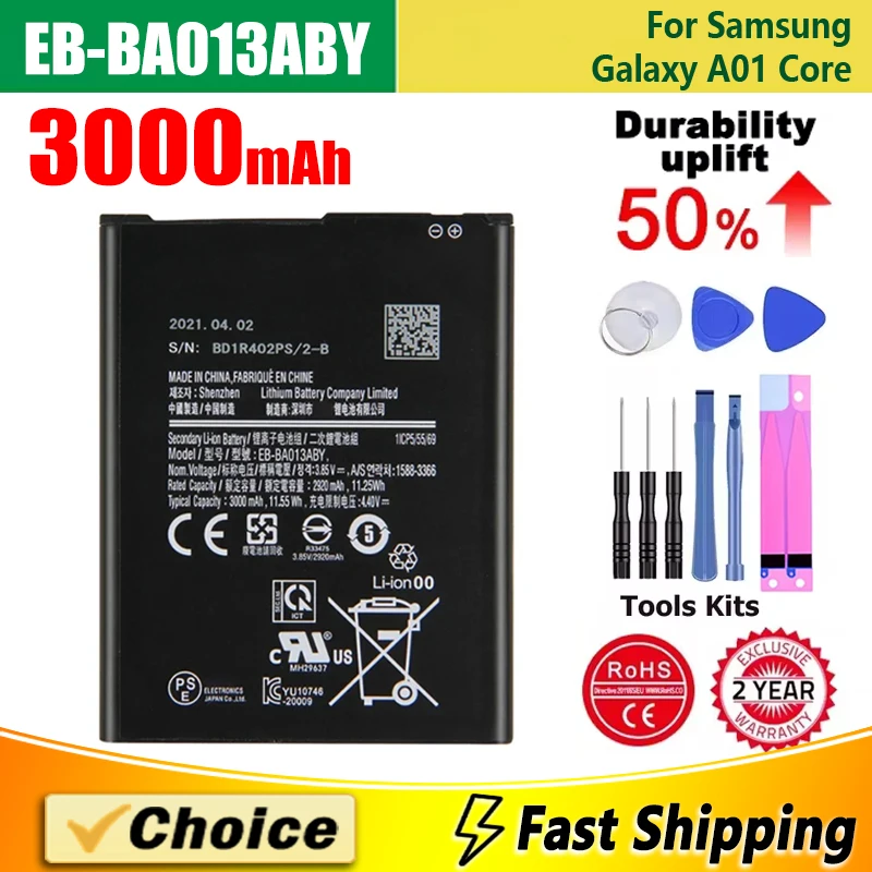 EB-BA013ABY Новый Сменный литиевый аккумулятор для телефона Samsung Galaxy A01 Core 3000 мАч