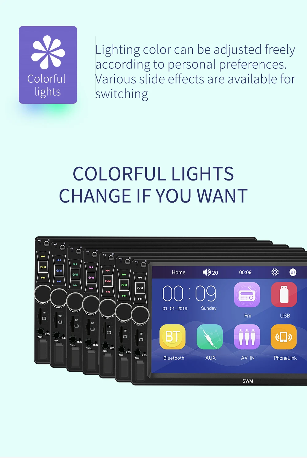 Бесплатная доставка Автомагнитола 2DIN автомобильный стерео MP5 плеер 7 дюймов HD