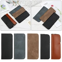 1pcs soft leather reading glasses bag case waterproof solid sun glasses pouch simple eyewear storage bags eyewear accessories