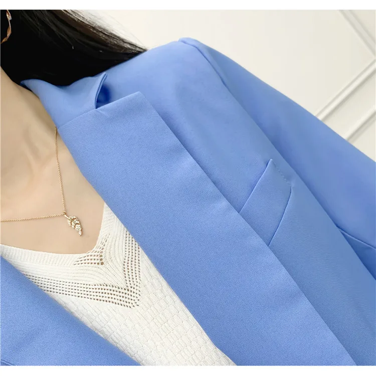 Осенняя Женская одежда Модный корейский стиль элегантный костюм с воротником