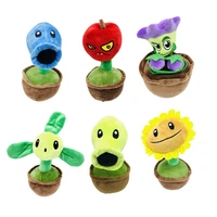 20cm new plants vs zombies potted plush toy peashooter sunflowers cherry bomb cartoon game stuffed toy for childrens birthday