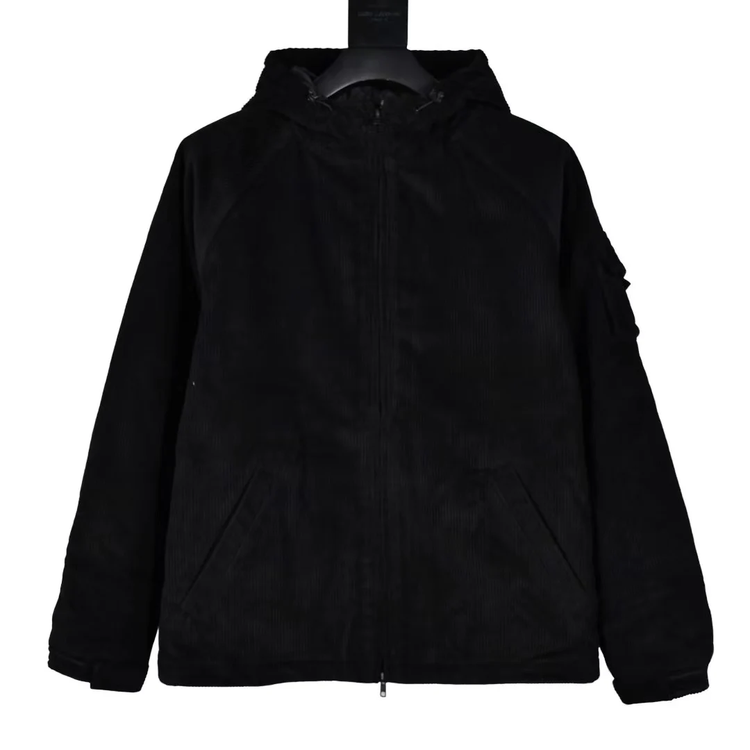 

Su&Hook Winter Corduroy Cotton Padded Coat Unisex Stand Collar Solid Warm Jackets Fashion Zipper Thicken Streetwear