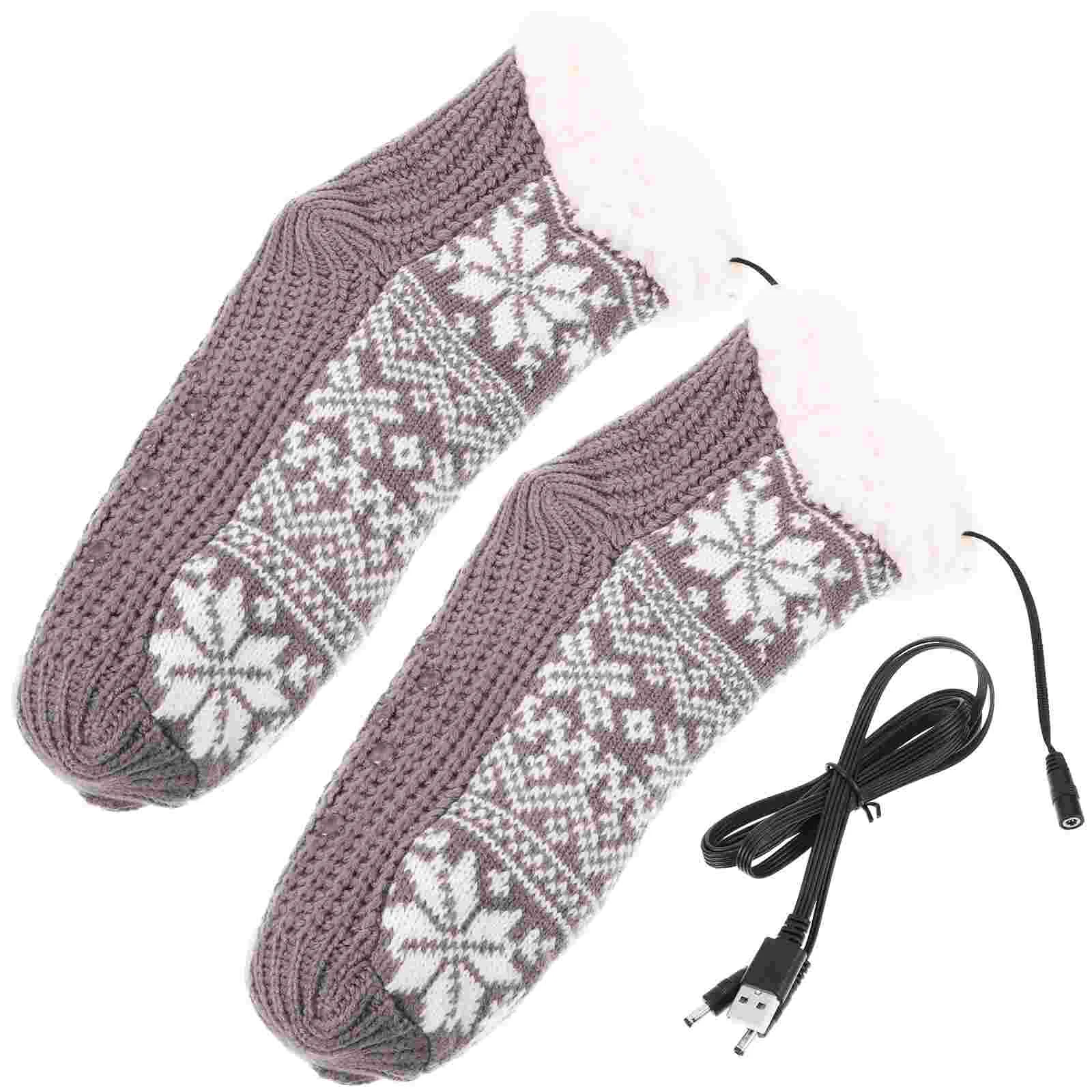 

1 Pair Electric Heated Socks USB Heating Socks Winter Electric Heating Socks for Women