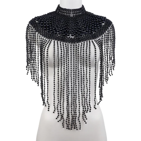 Женская цепочка с жемчугом, модное ожерелье-шаль с жемчугом в стиле панк, сексуальная цепочка для тела с жемчугом, ювелирные изделия, аксессуары для свадебного платья, 2023
