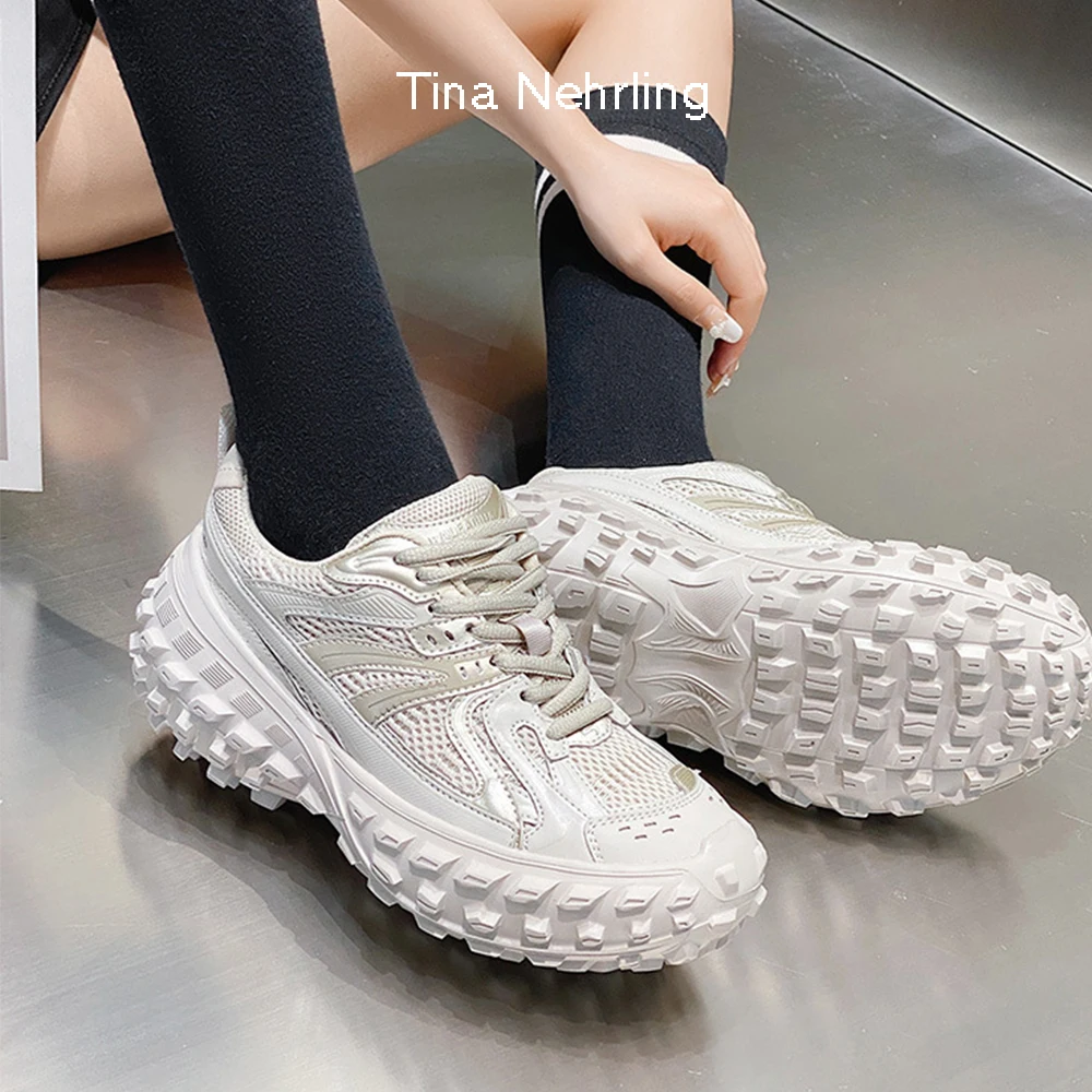 

TinaNehrling 2023 New Casual Breathable Men Women Vintage Fashion Shoes Thick Sole Oversized Sports Mesh Shoes