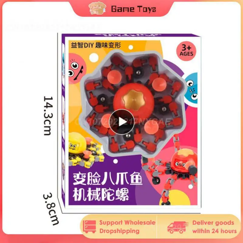 

Children DIY Deformable Stress Relief Toy Fingertip Spin Top Fidget Spinner Transformable Chain Mechanical Gyro Robot Toy Gifts