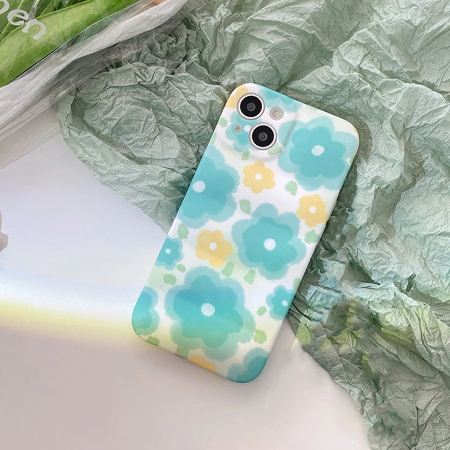 Роскошный чехол для телефона в стиле ретро с желтым и зеленым цветком IPhone 13 12 11 Pro