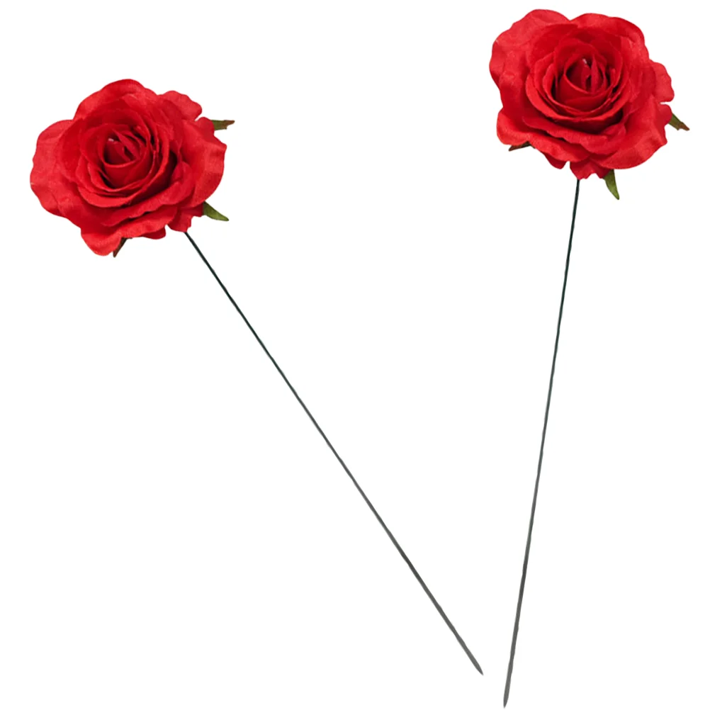 

2 Pcs Garden Flower Stake Outdoor Patio Decor Ground Inserted Pot Metal Lawn Adorable Crafts Pathway Ornaments