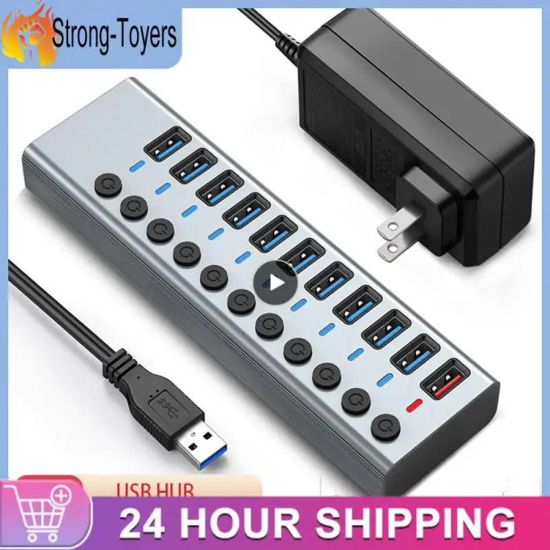 

1~4PCS HUB 3.0 External Power Adapter 5/8/11 Ports USB Hub Splitter Switch 12V 4A Power Adapter For Tablet Laptop PC US EU