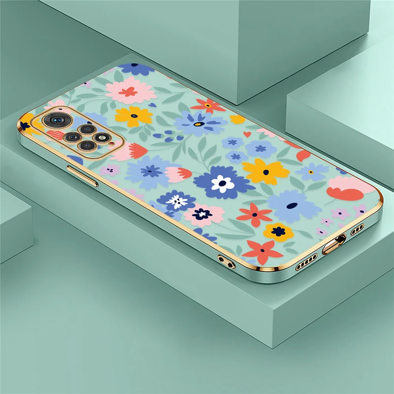 Фото Чехол для телефона Xiaomi Redmi Note 11 4G 11S 11E 11T 10T 10 Lite 9S 10S с цветочным узором, силиконовый, из ТПУ, противоударный, с покрытием №1