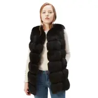100% Women Domestic Real Fox Fur Vest Fox Fur Gilet Ladies Fashion Full Pelt Regular Jackets Hooks Button Design Warm Fur Coat