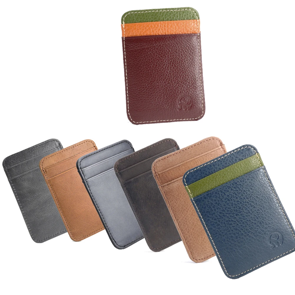 

Purse Cardholder PU Wallet Bank Credit Card Holder 5 Card Holder Men's Business Small ID Case Stone Card Holder