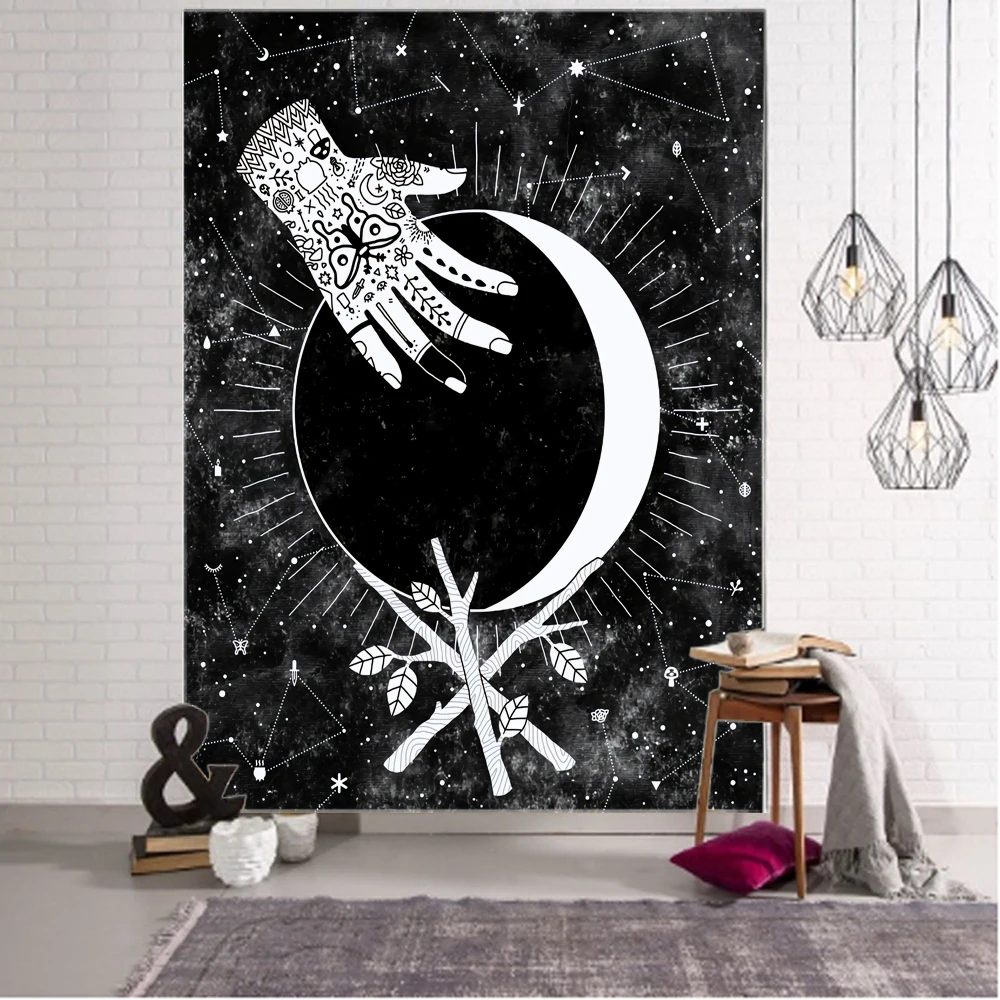 

Sacred Geometry Sun Moon Mandala Starry Tapestry Wall Hanging Boho Gypsy Psychedelic Tapestry Witchcraft Astrology Tapestry