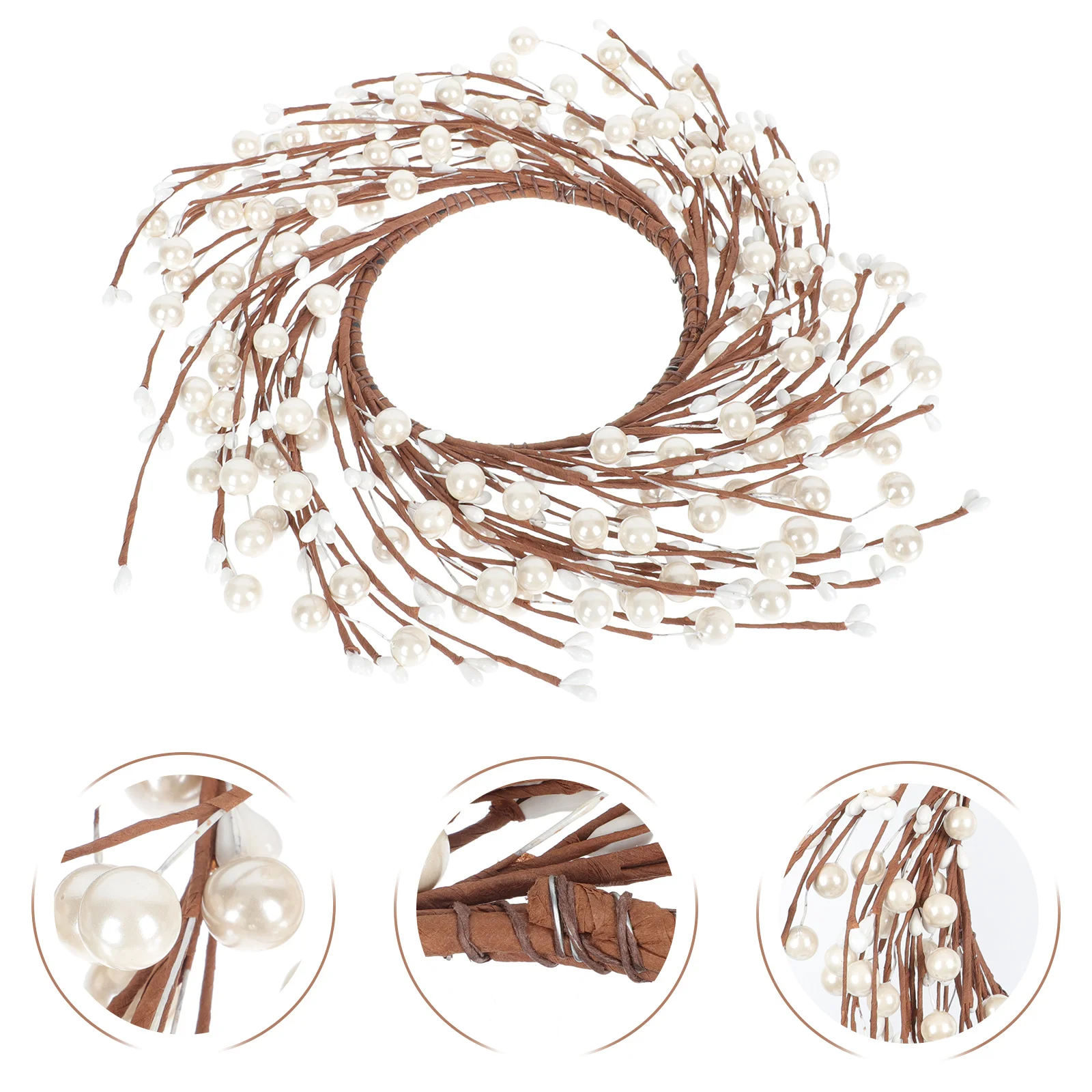 

Wreath Christmas Pearl Artificial Door Garland Berry Winter Fall Front Wreaths White Celebrationsimulation Decorfestival Silver