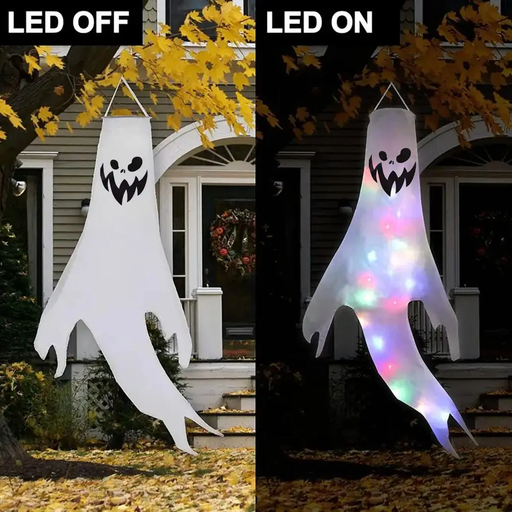 

Halloween Ghost Windsocks Hanging Flag Wind Sock Home Outdoor Party Halloween Yard Hallowmas Decor Dryer Supply Spooky Hair I7A8