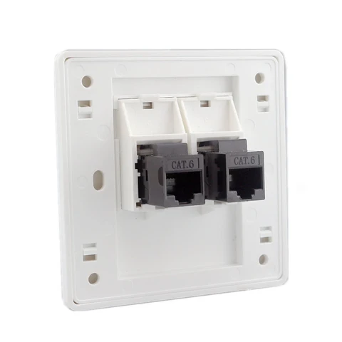 Лицевая панель локальной сети «мама-мама» CAT6 RJ45, 86x86 мм, 1 порт, 2 значения, разъем для интернет-вилки