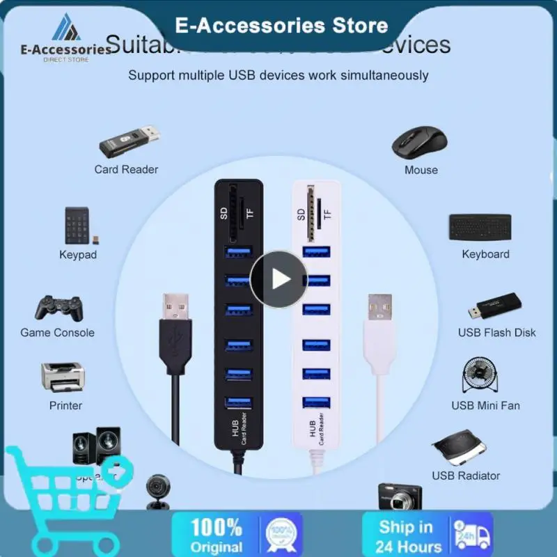 

Docking Station Power Adapter 8-port Divider Usb Hub Portable Multi Usb Splitter Computer Accessories Multi Splitter Adapter