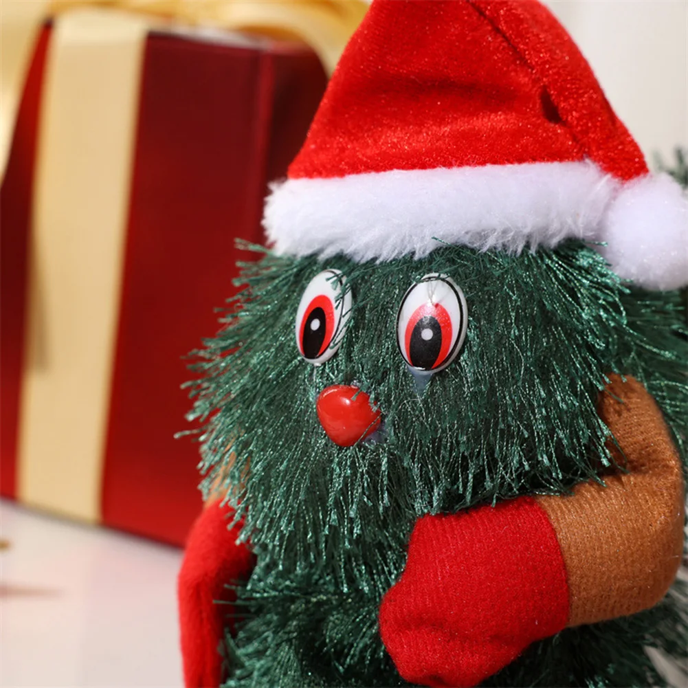 

Electric Christmas Tree Doll Plush Toy Xmas 360 Degree Rotation Christmas Tree Decoration For Children Home Decor