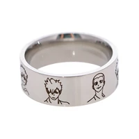 haikyuu cute women ring stainless steel anime cosplay jewelry couple rings for teens men womens accessories fashion gifts