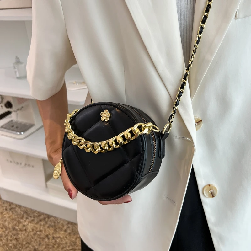 

Summer Mini Round Bag for Women High Quality Shoulder Bag Fashion Purses and Handbags Designer Crossbody Bags Chain Satchel