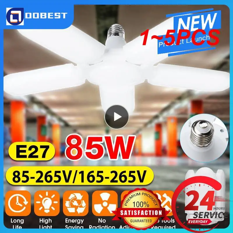 

Суперъяркое промышленное освещение, 1 ~ 5 шт., 85 Вт, E27, фотоосвещение для гаража, 265 лм, 85-2835 в, ярких промышленных ламп для высоких промышленных помещений