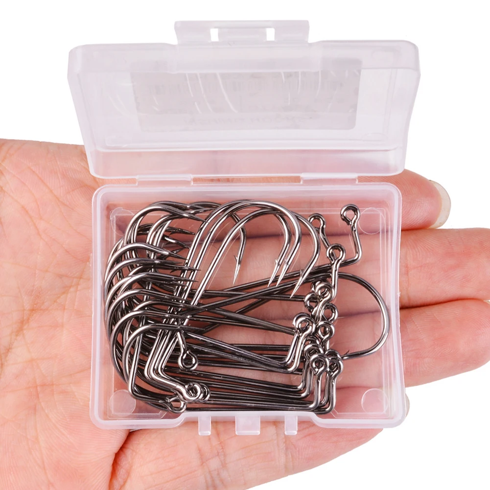 

20Pcs Fishing Hooks High Carbon Steel 90 Degree Jig Fly Tying Strong Wire Fish Hooks With Box For Outdoor Sea Fishing