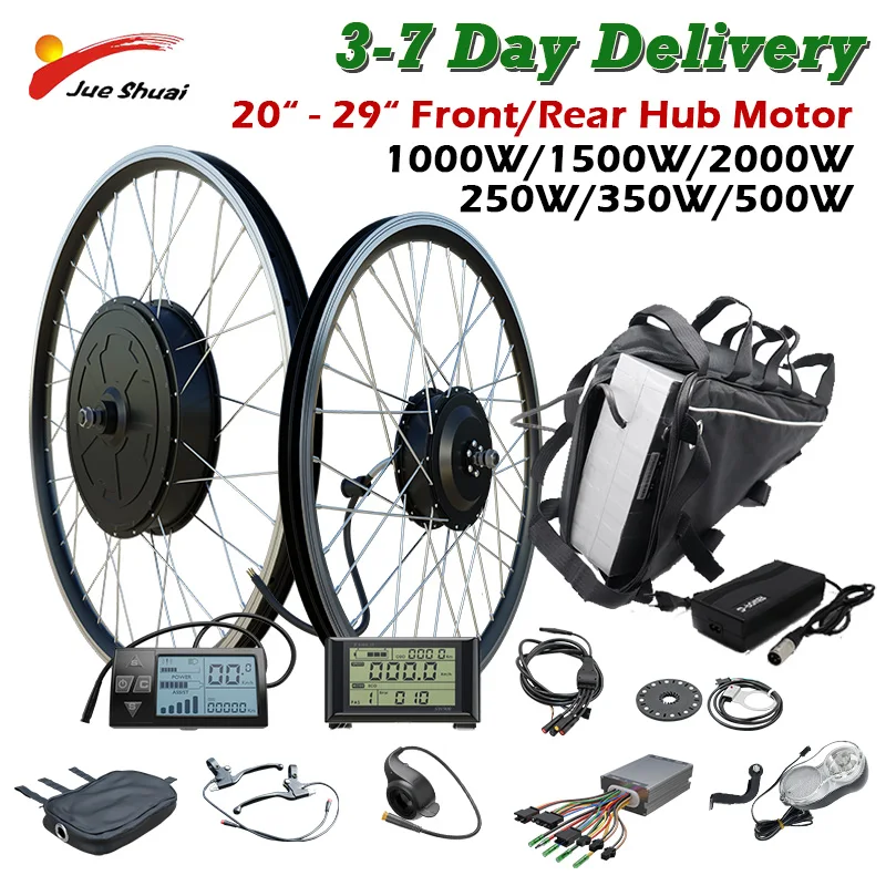 250W -2000W Electric Bike Conversion Kit with Battery for 20“ 26” 29