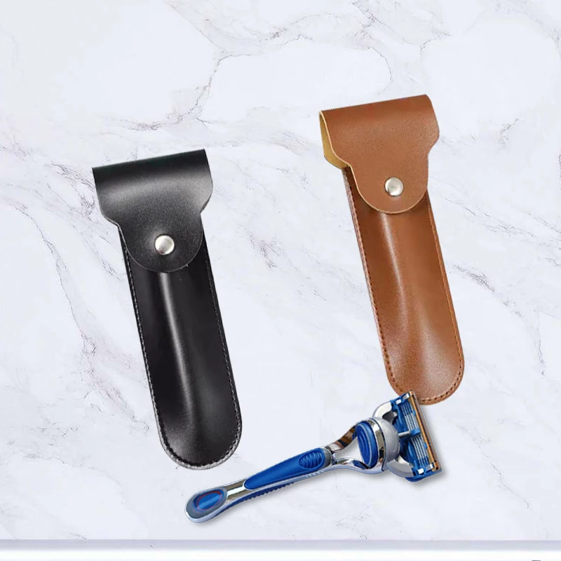 Durable Leather Case for Manual Shaver,  Razor Protective Ca