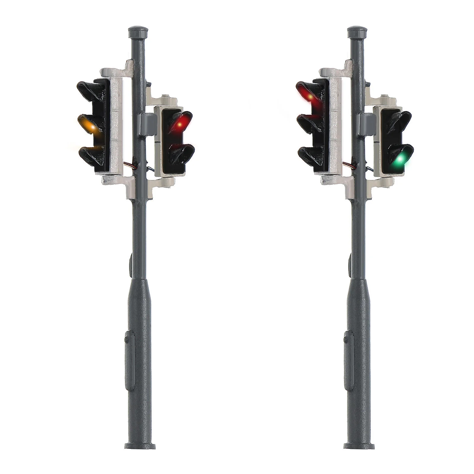 

2pcs HO Scale Model Railway Traffic Light 5-LEDs 1:87 Block Signals