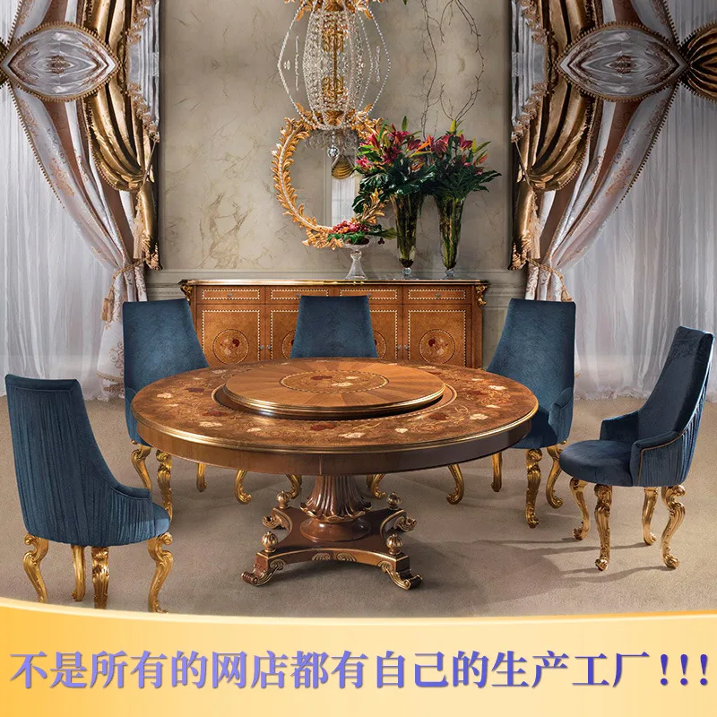 

Роскошный европейский стол-стул с французской раковиной, круглый стол с мозаикой, неоклассический круглый стол, мебель для виллы на заказ